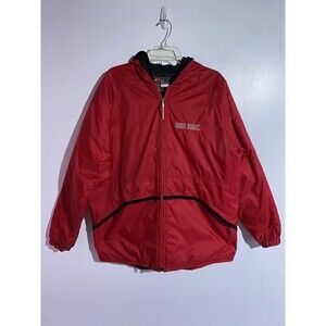 Nike Ohio State Buckeyes Jacket M Red Hooded Pullover Windbreaker Quilted Lined